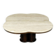 Coffee table with travertine top in cloverleaf shape, Italy, 1970s.