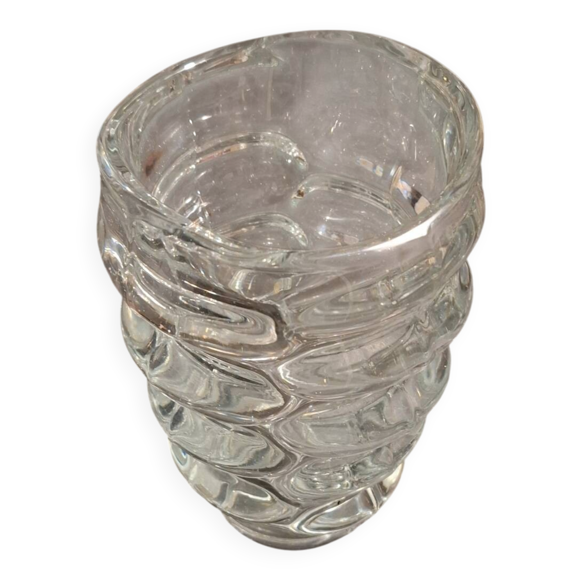 Heavy vintage glass vase