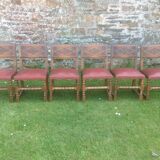 Rustic old oak chairs