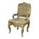 Remarkable small armchair in carved and gilded wood, Venice, early 18th century