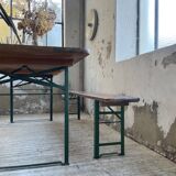 Guinguette table and its 2 benches