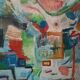 Abstract oil painting on canvas