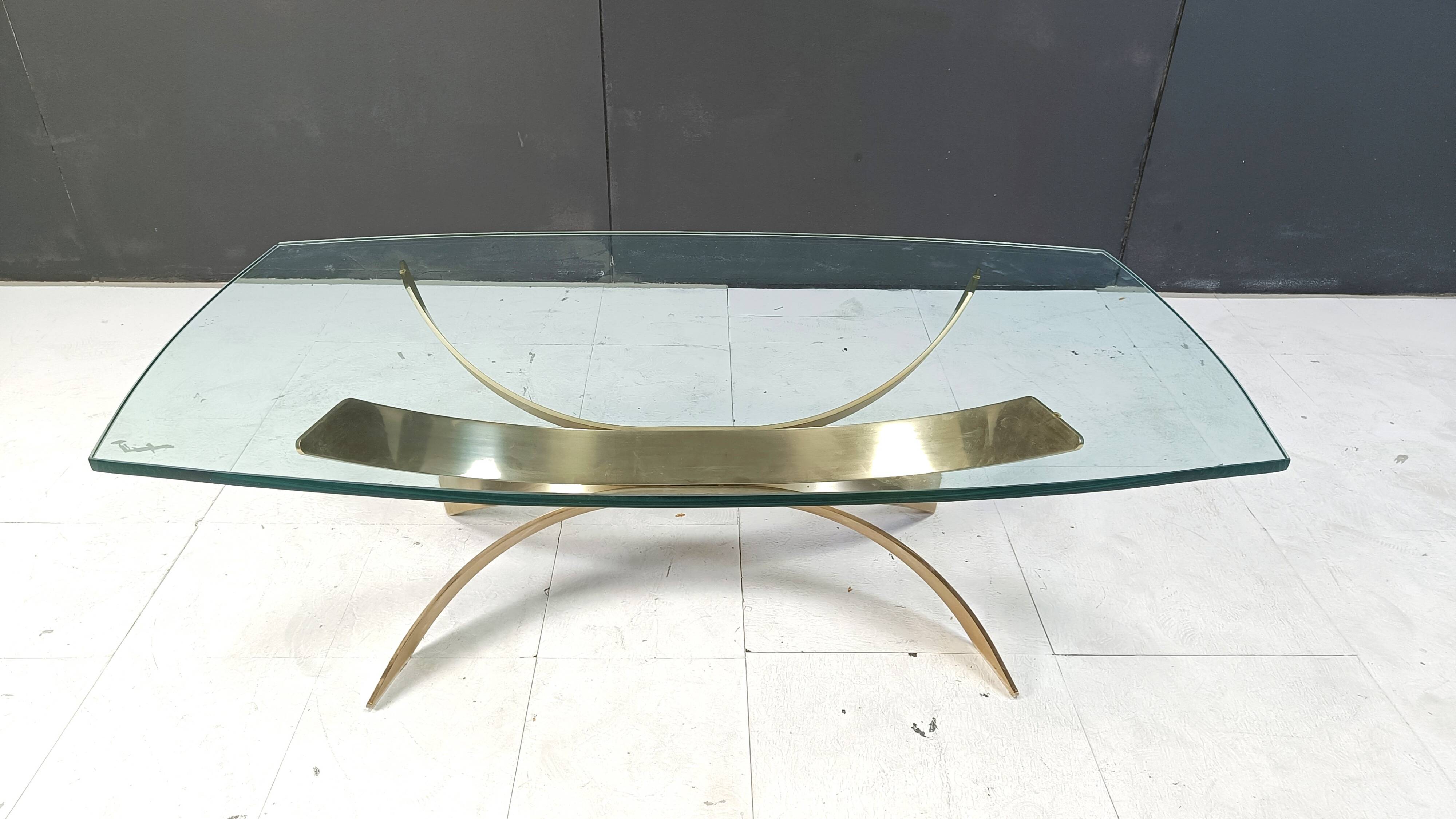 Vintage brass coffee table, 1970s