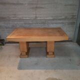 Table chêne moderniste cubique art déco 1940