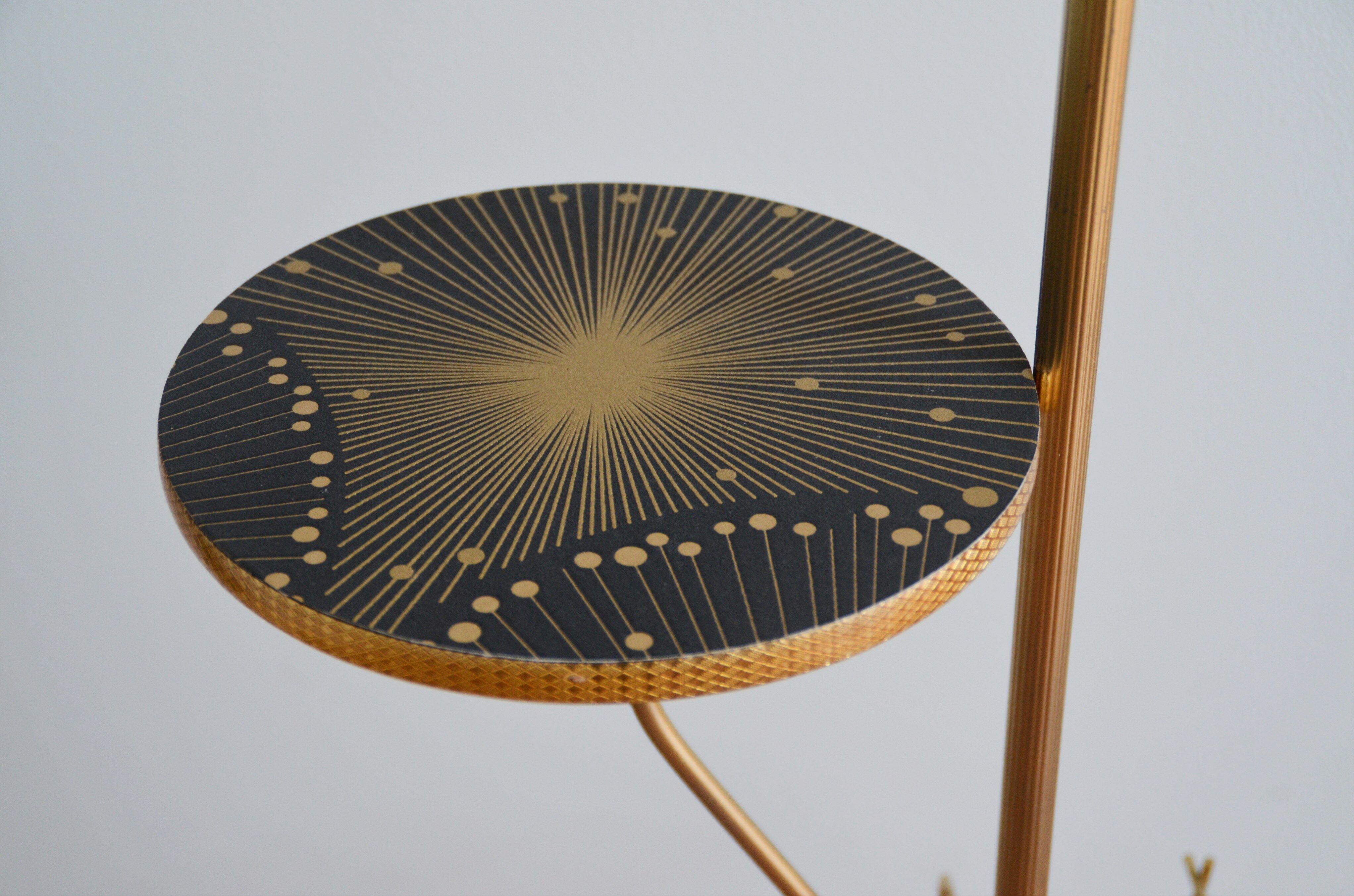 Vintage tripod magazine stand lamp