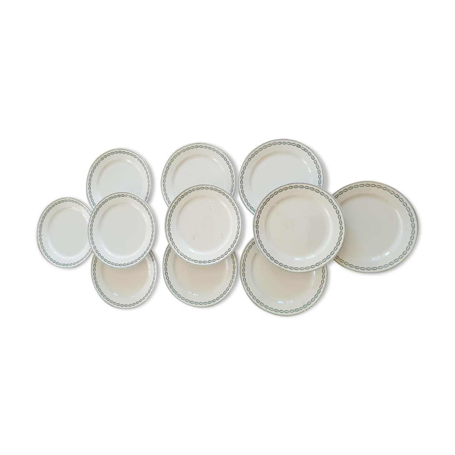 Set de 10 assiettes Sarreguemines 1900 faience U&C Nobilis
