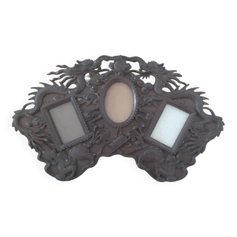 Chinese style carved wooden photo frame