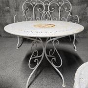 Salon de jardin ancien en fer forgé, début du XXe siècle