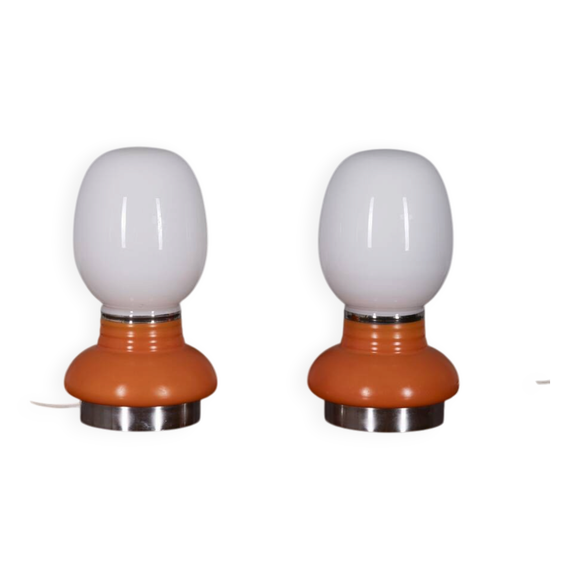 Vintage Italian Glass Table Lamps, 1970s, Set of 2