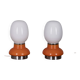 Vintage Italian Glass Table Lamps, 1970s, Set of 2