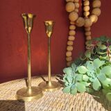 Pair of antique brass candlesticks