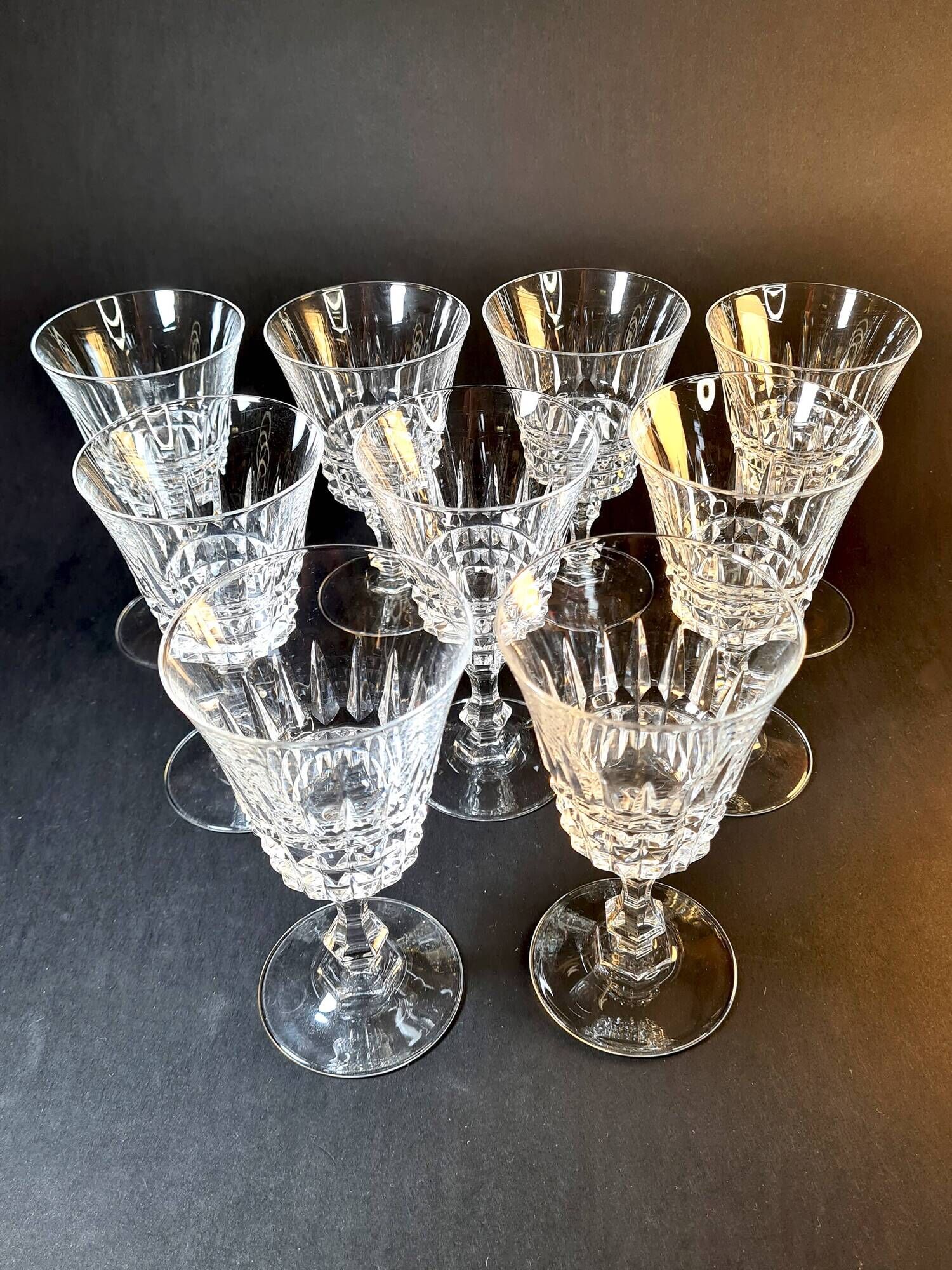 Set of 9 crystal glasses – Tuilerie model by Cristal d’Arques