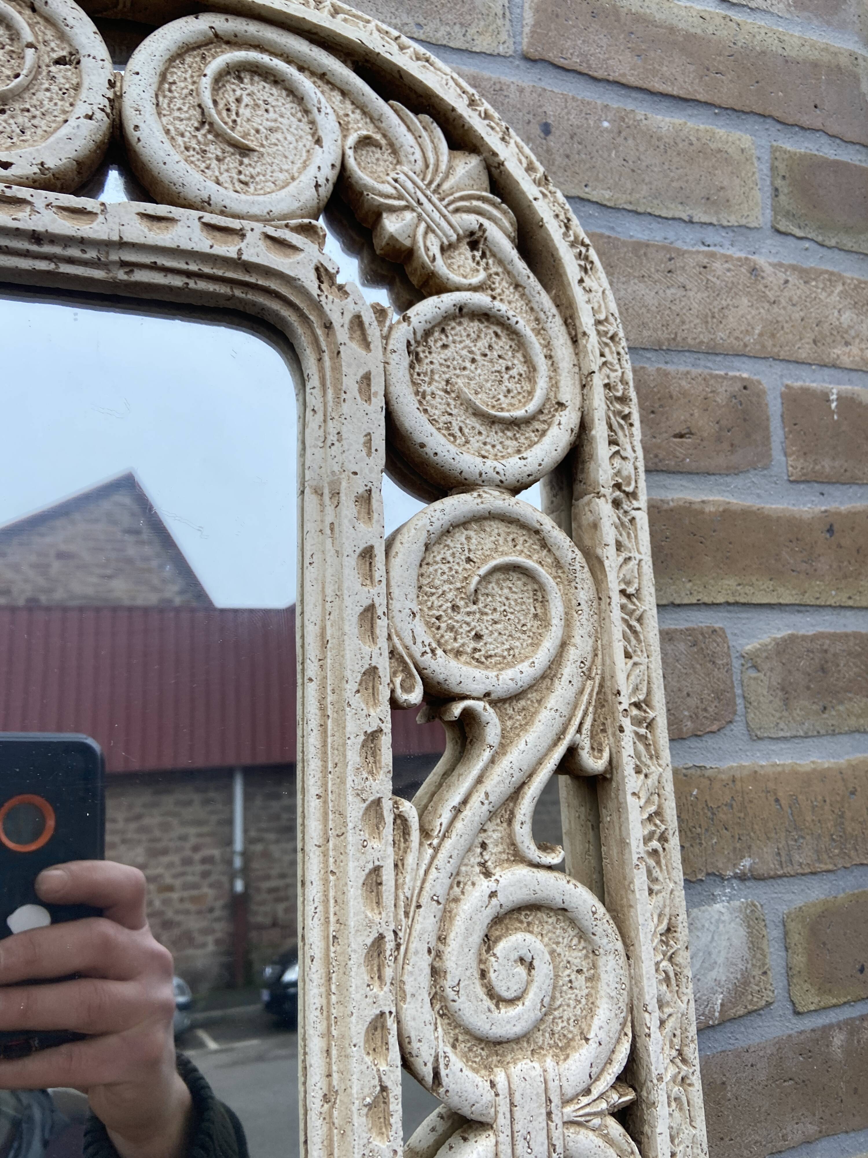 Old mirror mirror vintage mirror style antique travertine from italy