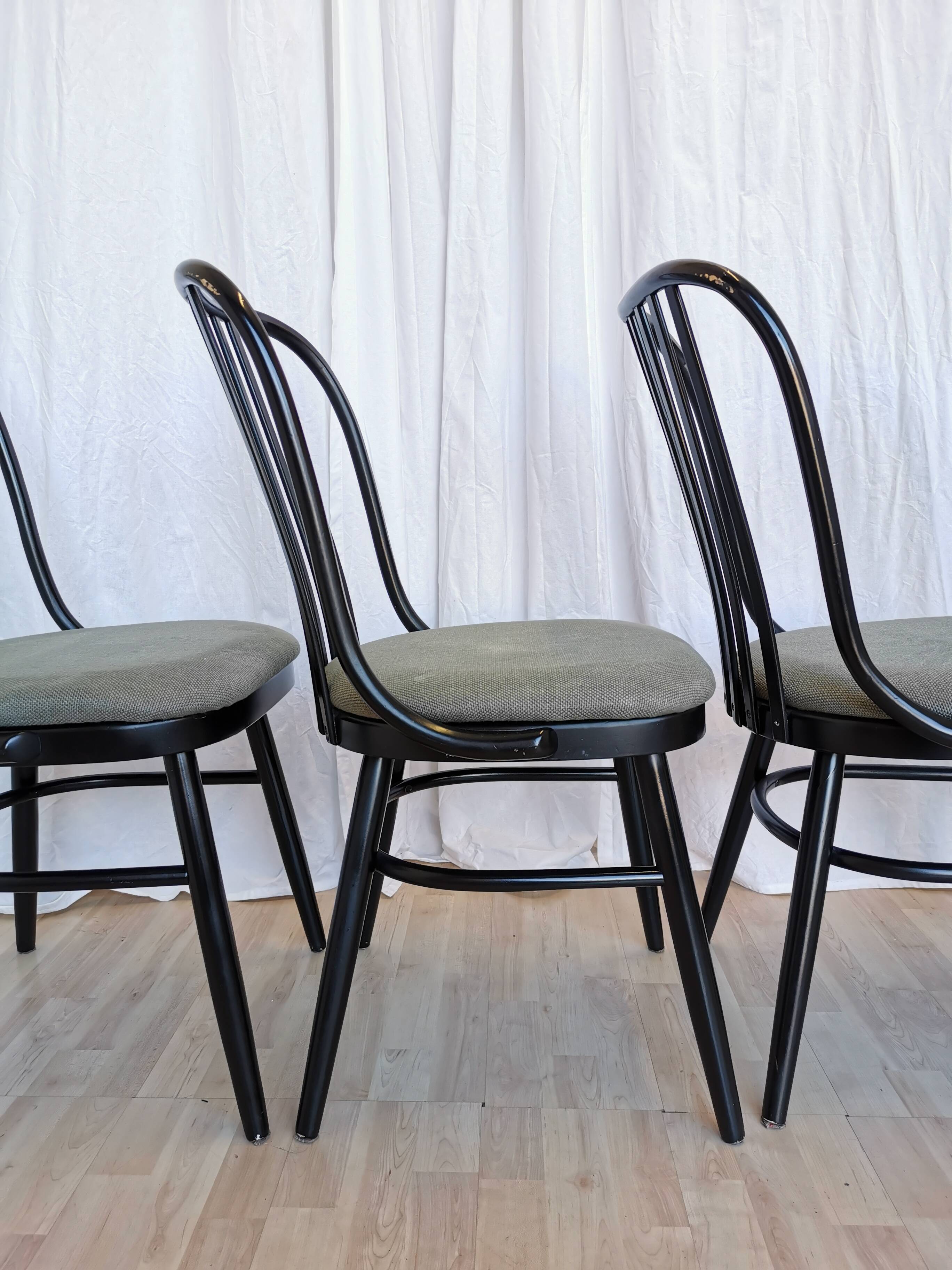 Vintage Bentwood Dining Chairs - Set of 4 Ligna Style - 1980s Yugoslavia