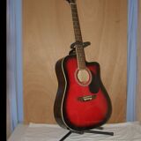 6-string folk guitar "Jervis" with stand support