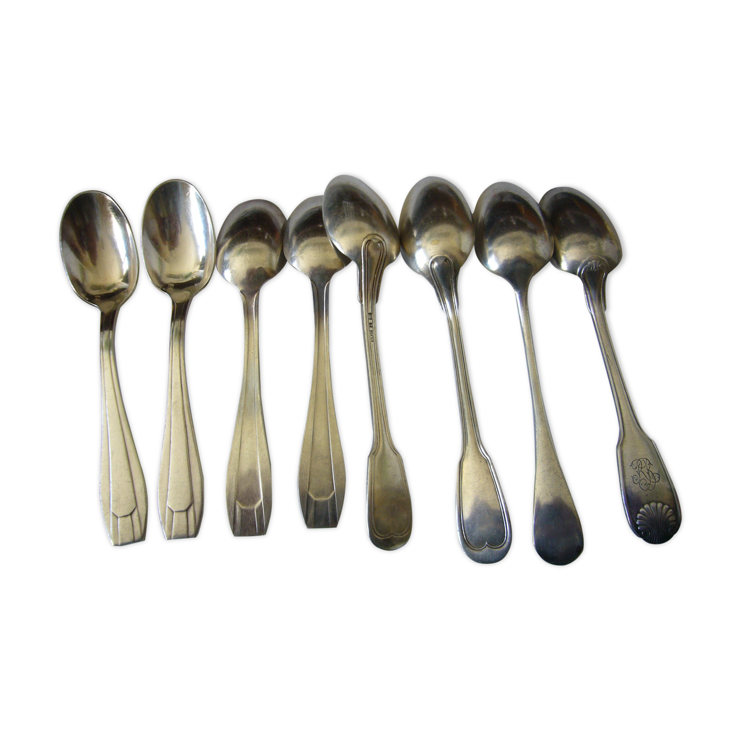 Silver metal coffee spoons
