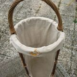 Wicker bread basket with removable cove and house