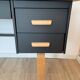 Vintage desk, Scandinavian style, Black lacquer and Beech