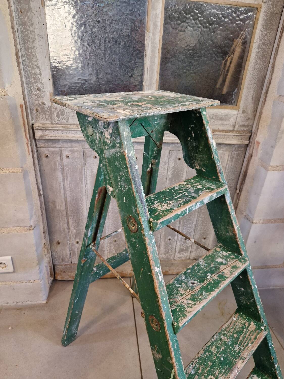 Antique painting workshop stepladder
