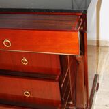 Mahogany “swan neck” chest of drawers, Empire style, 19th century.