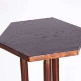 Restored ArtDeco Oak Pedestal, Revived Polish, Czechia, 1920s