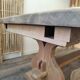 Monastery table with extension solid oak wood