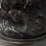 Bronze lamp signed Auguste Moreau – Woman with a shell