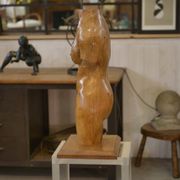 Nude sculpture in oak 1960s