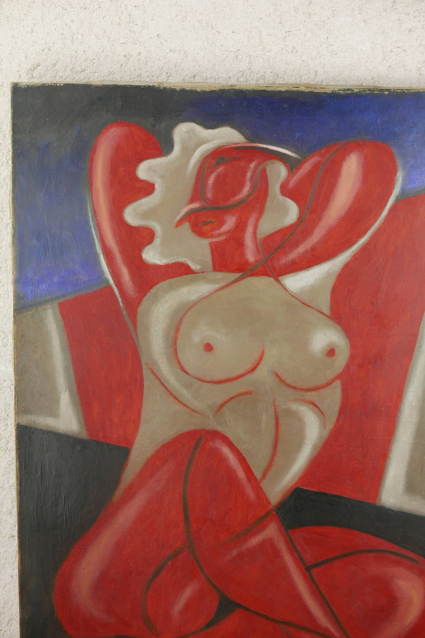 Tableau "Nude Cubist" HST signed Gleyse