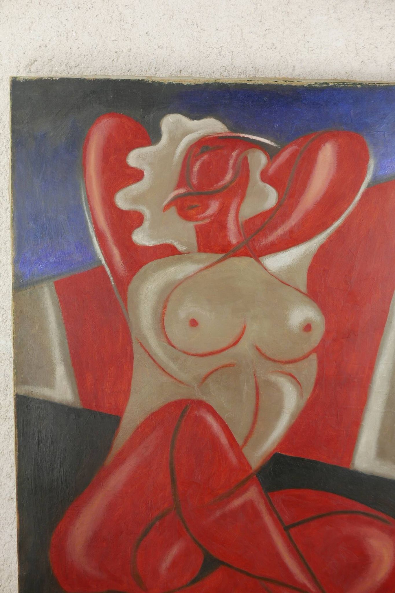 Tableau "Nue Cubiste", huile sur toile signée Gleyse