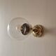 Pair of adjustable wall lights in blown glass and solid brass - modern design