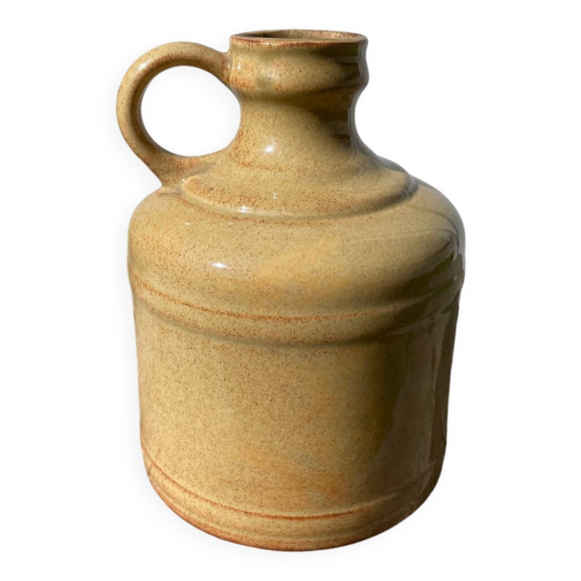 Antique glazed terracotta jug vase