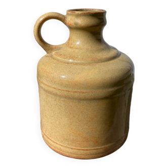 Antique enamelled terracotta jug vase