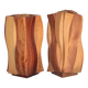 Pair of sculptural wooden vases, curved wooden vase, natural wooden vase