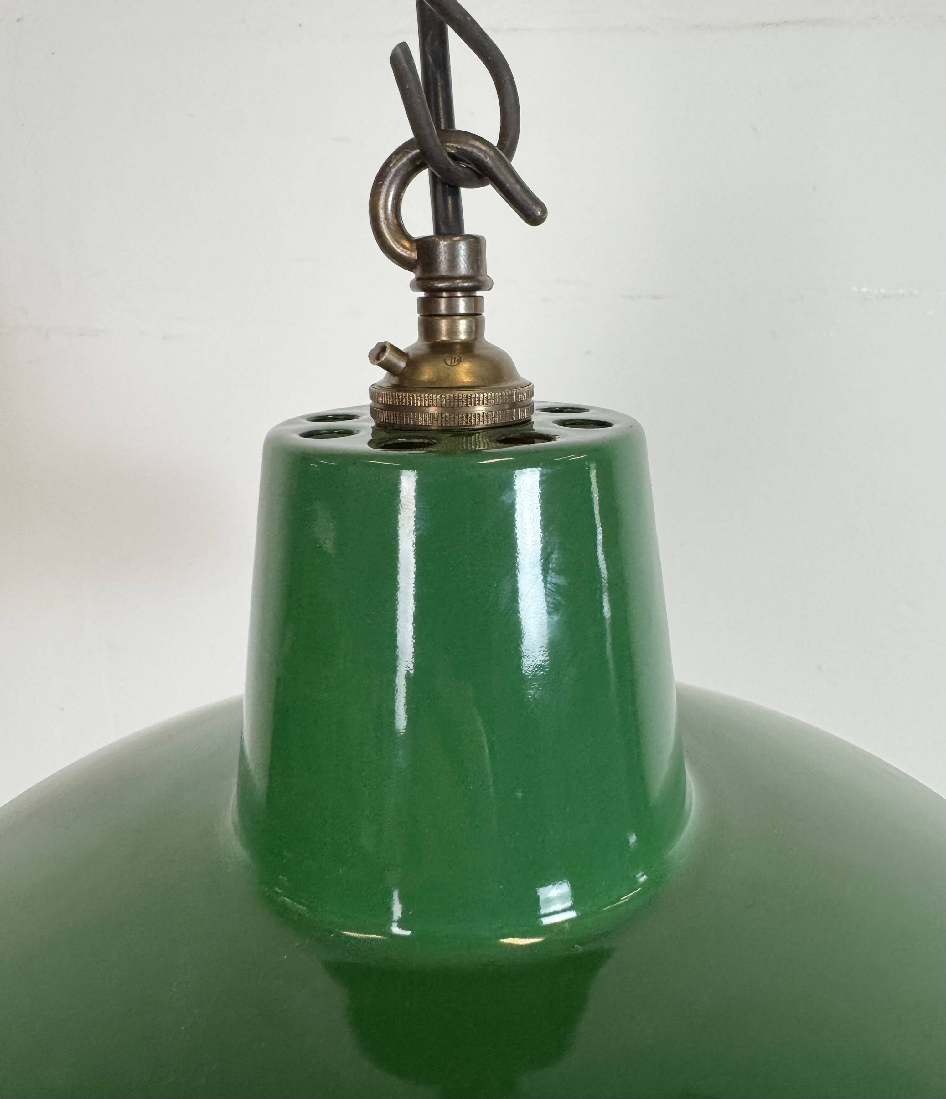 Industrial Green Enamel Factory Pendant Lamp , 1960s