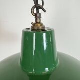 Industrial Green Enamel Factory Pendant Lamp , 1960s