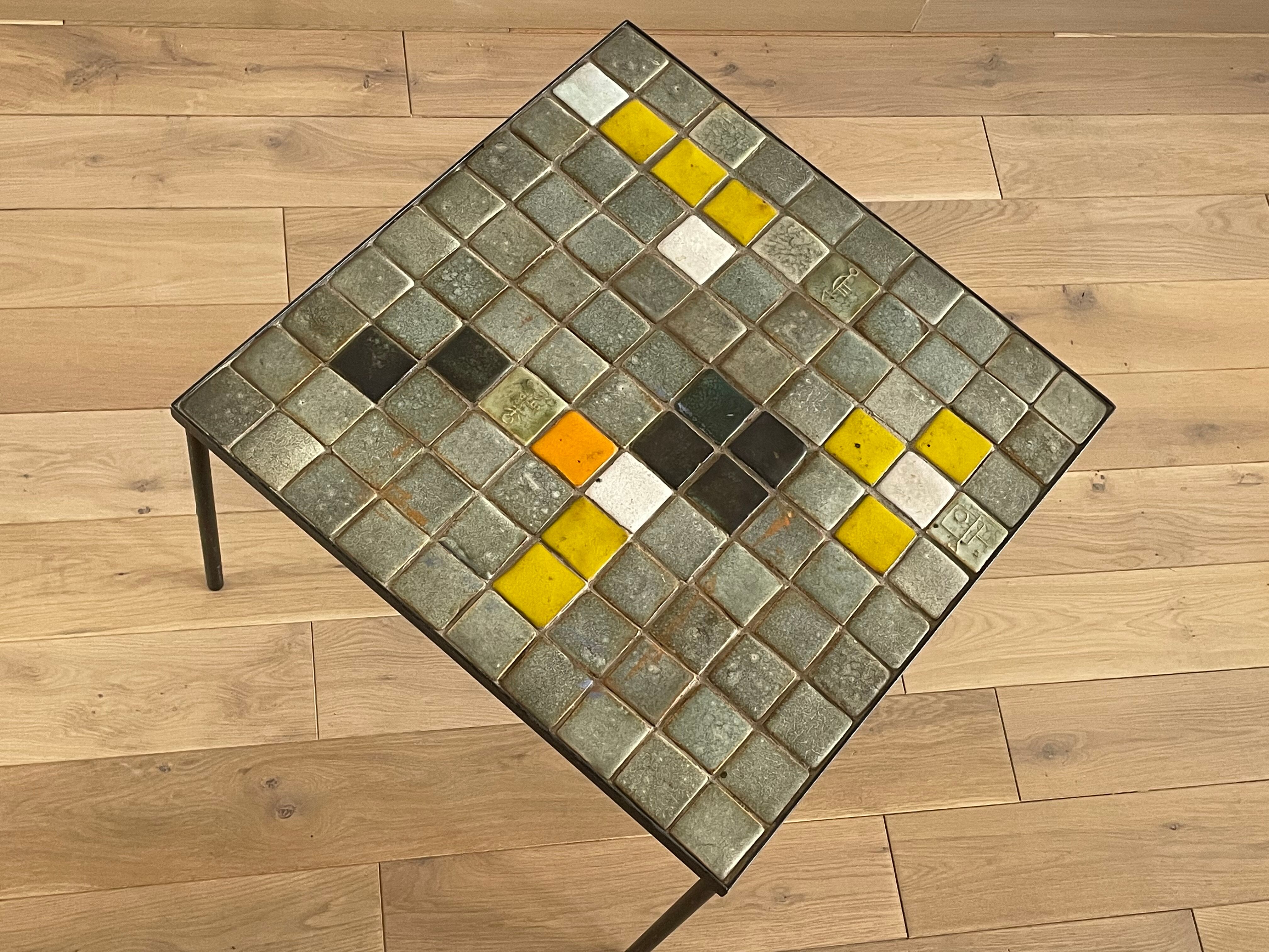 Table basse en céramique par « Les 2 potiers », 1960