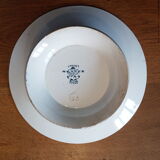 Plat à tarte, compotier en faïence ancienne à décor anthique