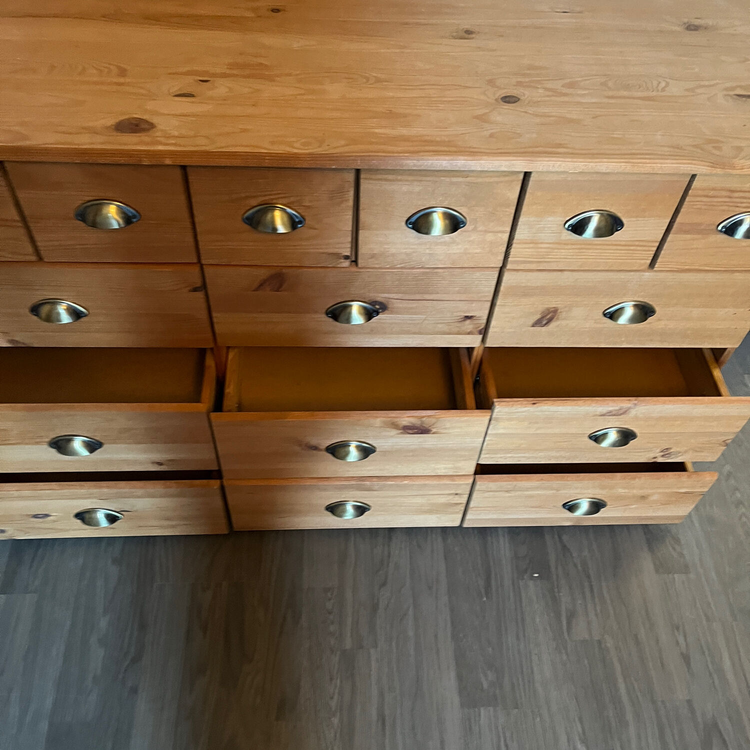 Apothecary drawer cabinet