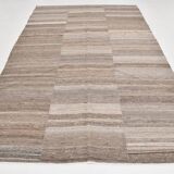 6x10 Brown and Beige Living Room Kilim Rug, 199x306Cm