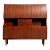 Danish Teak Highboard with Bar Cabinet
