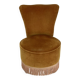 Ochre and fringed pouffe-style armchair