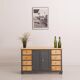 Side chest of drawers with drawers and hinged doors, fully restored