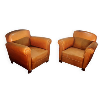 Pair of club shoes from the 1950s in tawny leather.