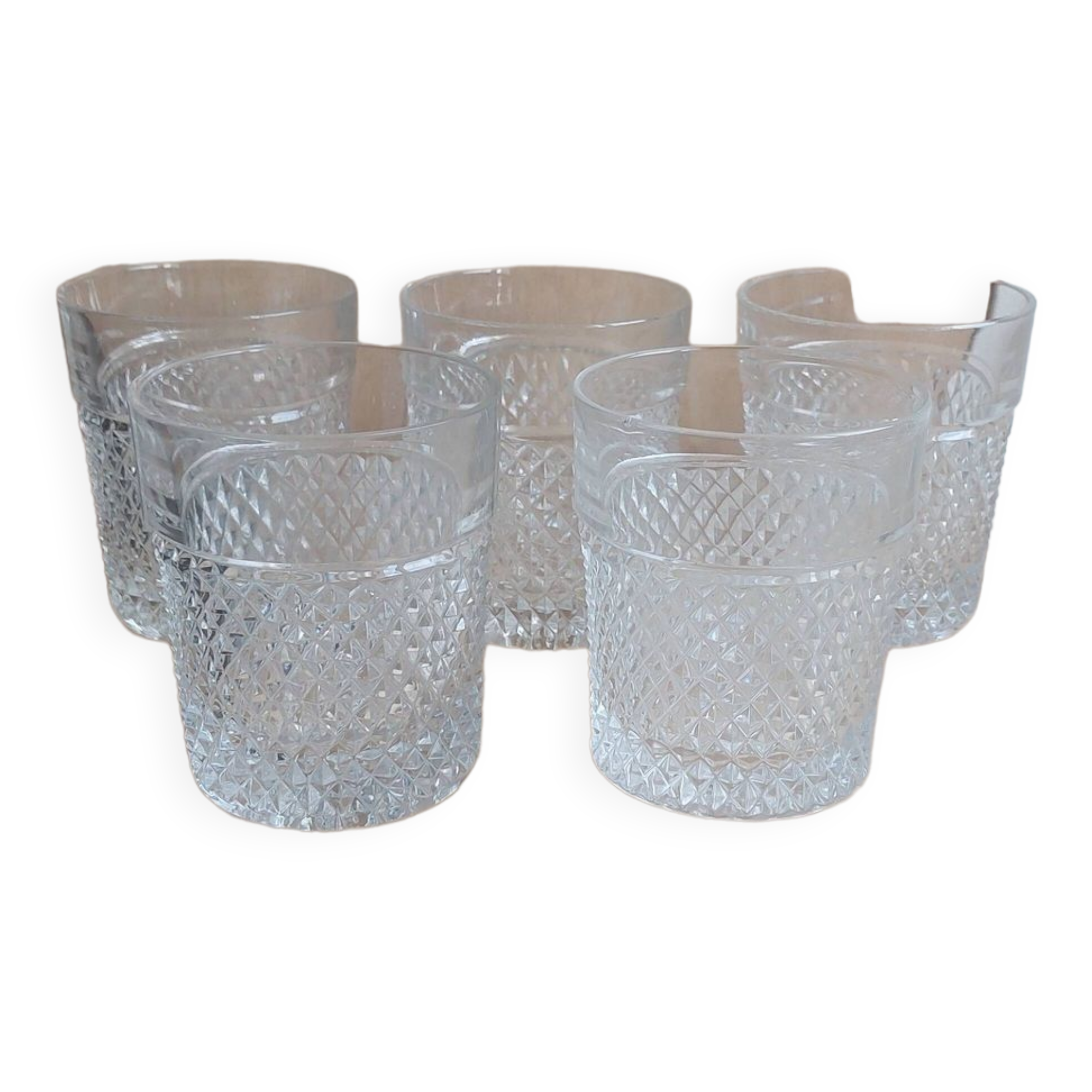 Set of 5 vintage crystal glasses