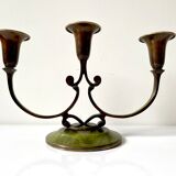 Art Deco Swedish Grace  candleholder in Varnish Verdigris Brass
