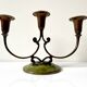 Art Deco Swedish Grace  candleholder in Varnish Verdigris Brass