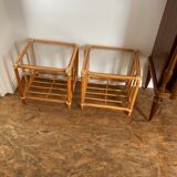 Lot de 2 tables basses en rotin