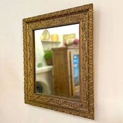 Period Mirror with Wooden and Gilded Stucco Frame – 19th Century Patina