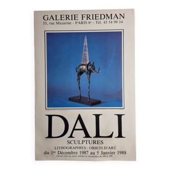 Affiche d'exposition Dali "L'éléphant de l'espace", Paris, 1988